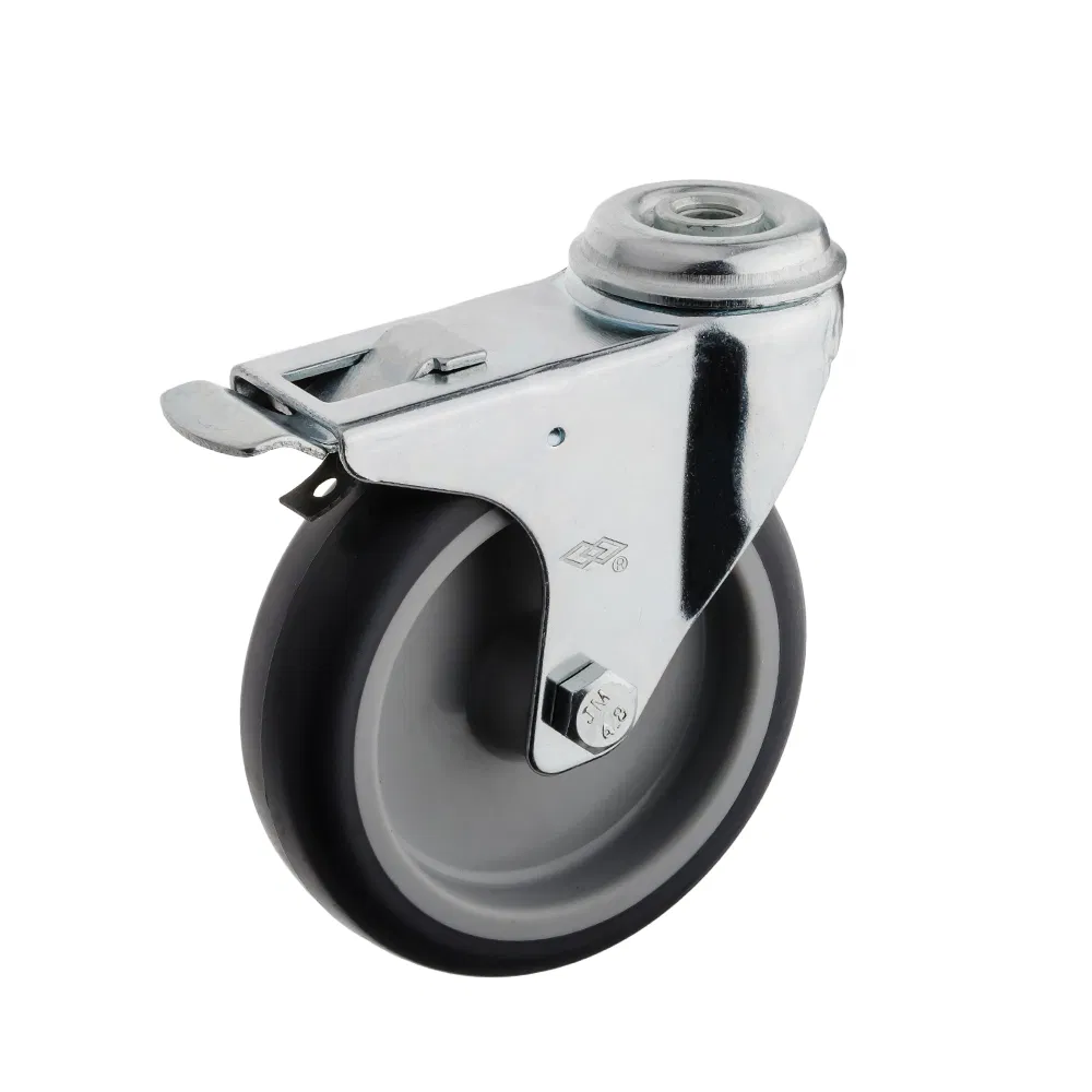 TPR Swivel Plate with Brake Instrumental Castor Wheel
