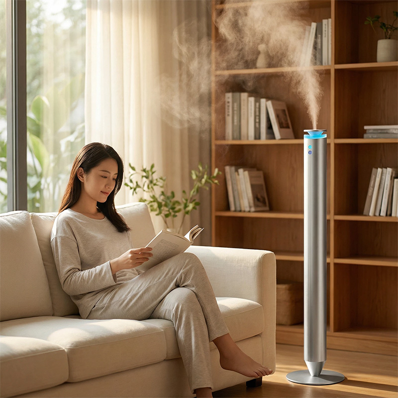 Floor-Standing Cylindrical Luxury USB Rechargeable Battery Smart Fragrance Diffuser for Commercial Place