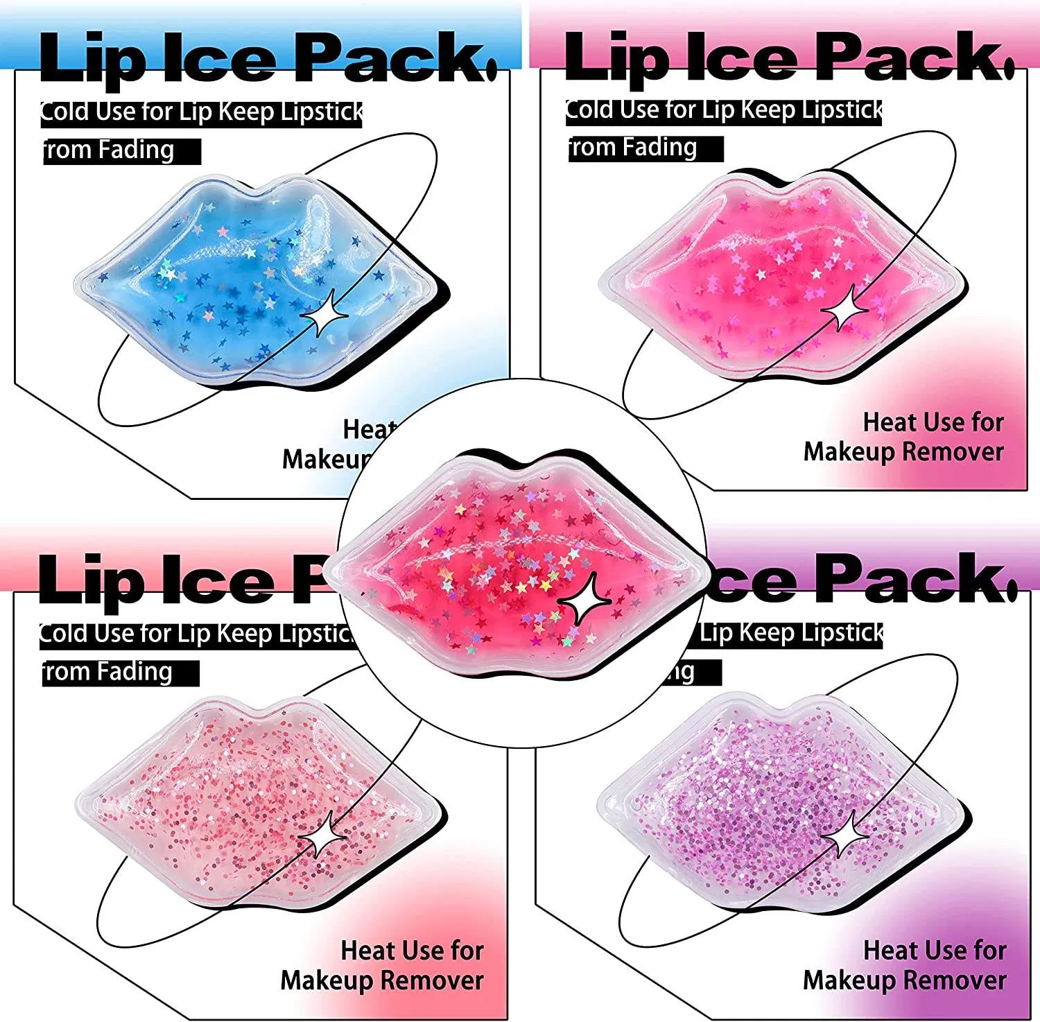 Custom Logo Reusable Personalised Lips Ice Pack, Lip Shape Gel Ice Pack, Gel Ice Pack for Lip Filler After Care