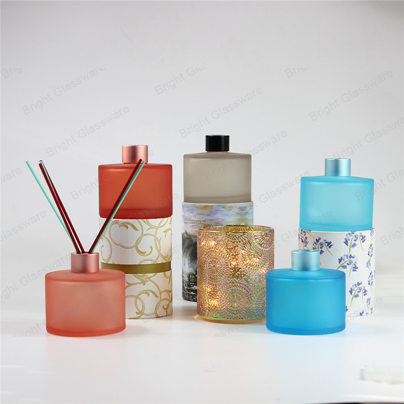 Custom Decorative 200ml Reed Diffuser Glass Bottle with Wood Cap