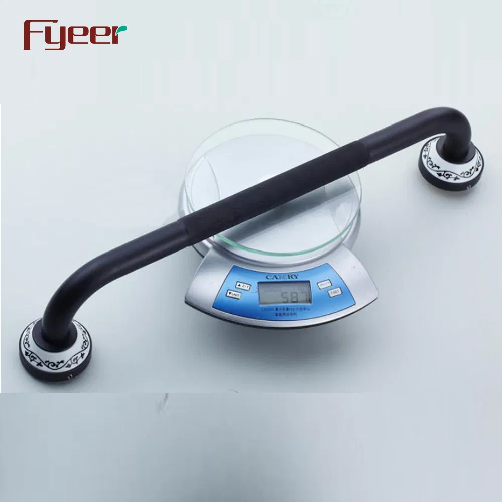 Черный поручень для ванной Fyeer, латунь, 49 см