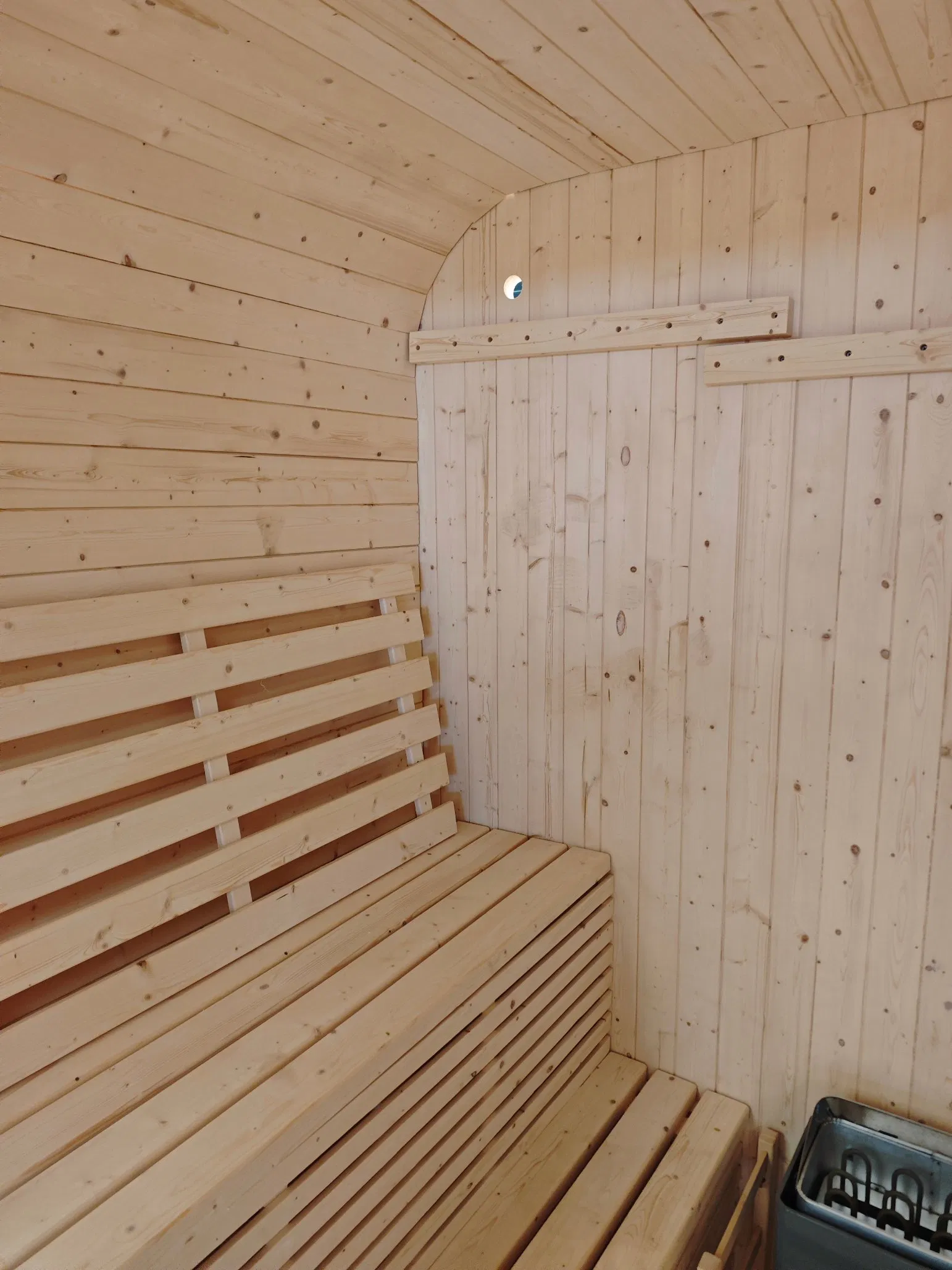 Traditonal Steam Outdoor Pod Sauna with Black Roof Shingles