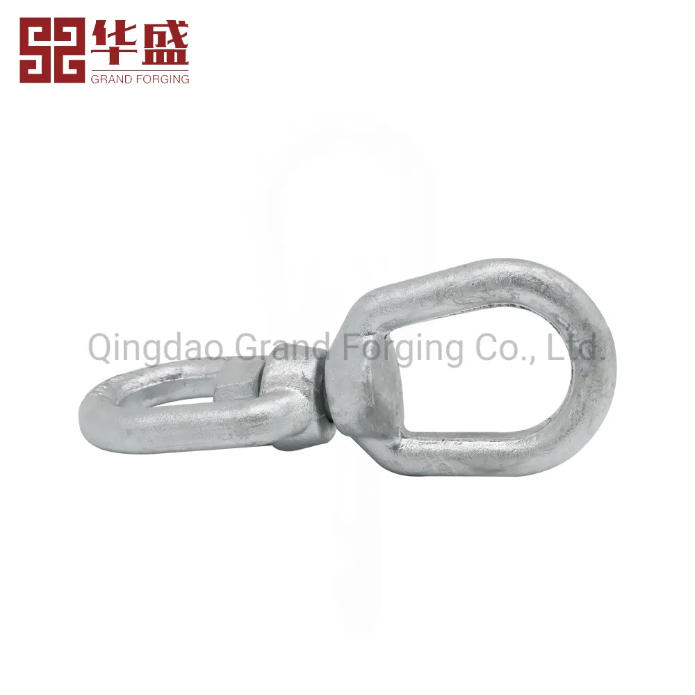 Qingdao Forging Factory High Quality Hot Galvanized G402 Us Type Carbon/Alloy Steel Connecting Rigging Swivel Ring Drop Hot Forging Swivel Ring Sling Ring
