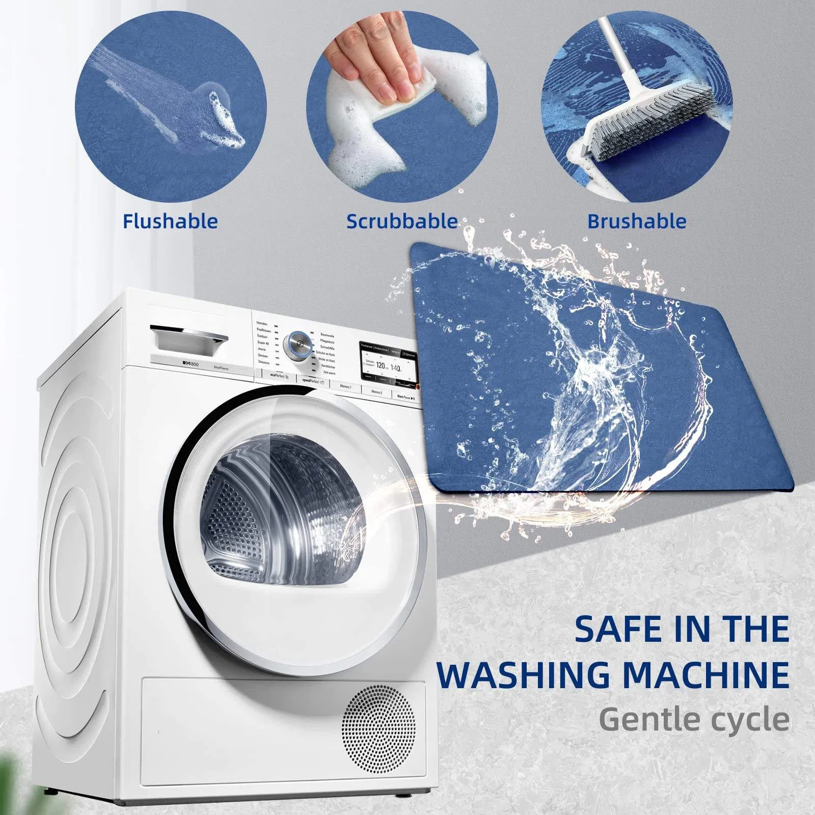 Bathroom Water Absorbent Rug Set Rubber Door Mats Diatom Mud Floor Mat Kitchen Carpet Anti Slip Diatomite Bath Mat