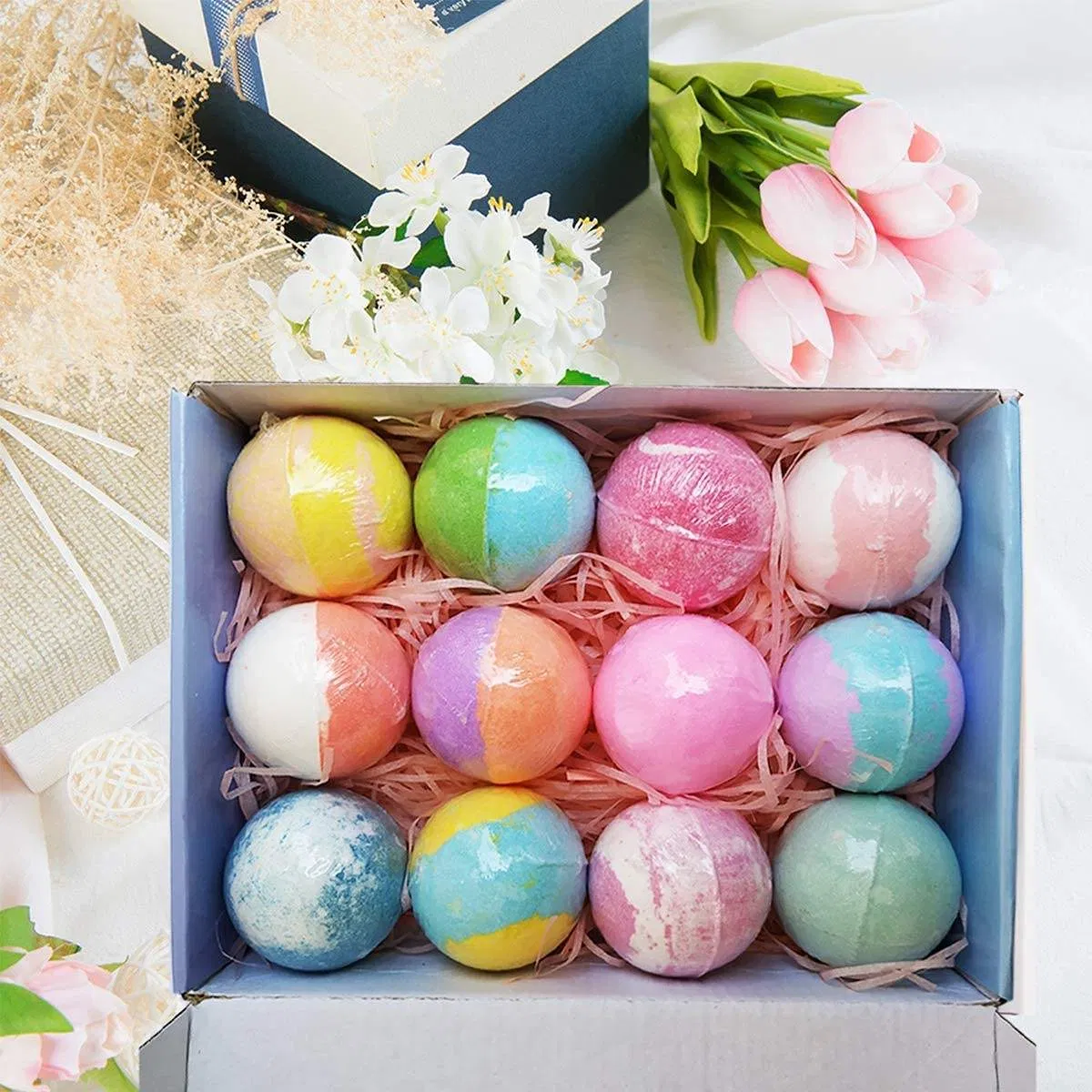 Bath Bomb Gift Set 12 for Home Sap and Body 100% Natur Bath Bombs for Kids SPA Supplies Wholesale