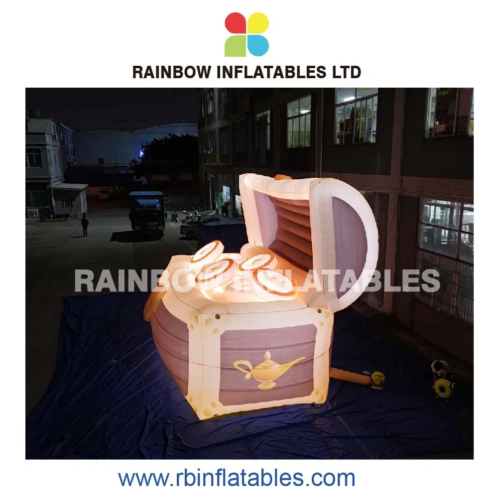 LED Glowing Treasure Chest Inflatable Advertisement Prop for Exhibitions