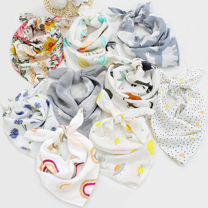 Newborn Solid Bamboo Organic Double Layer Baby Blanket Multi-Use Baby Muslin Swaddle Baby Burp Cloths Baby Towel Baby Muslin Bib