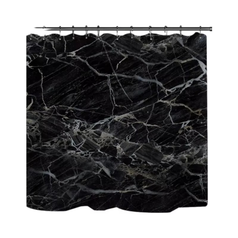 Promotional High Quality Home Decoration Marble Patterns Curtain Bathroom Sets