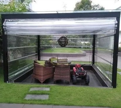 Outdoor Windproof Water Proof Monsoon Blinds Clear PVC Transparent Monsoon Blind PVC Roman Blind PVC Roman Shade PVC Weather Blind