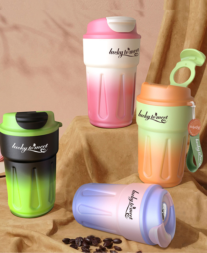 Wholesale 2024 Custom Gradient Color Stainless Steel Car Coffee Cup New Design Water Bottles