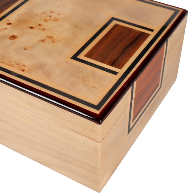 Premium Mahogany Cigar Box with Custom Logo for 35 Cigars