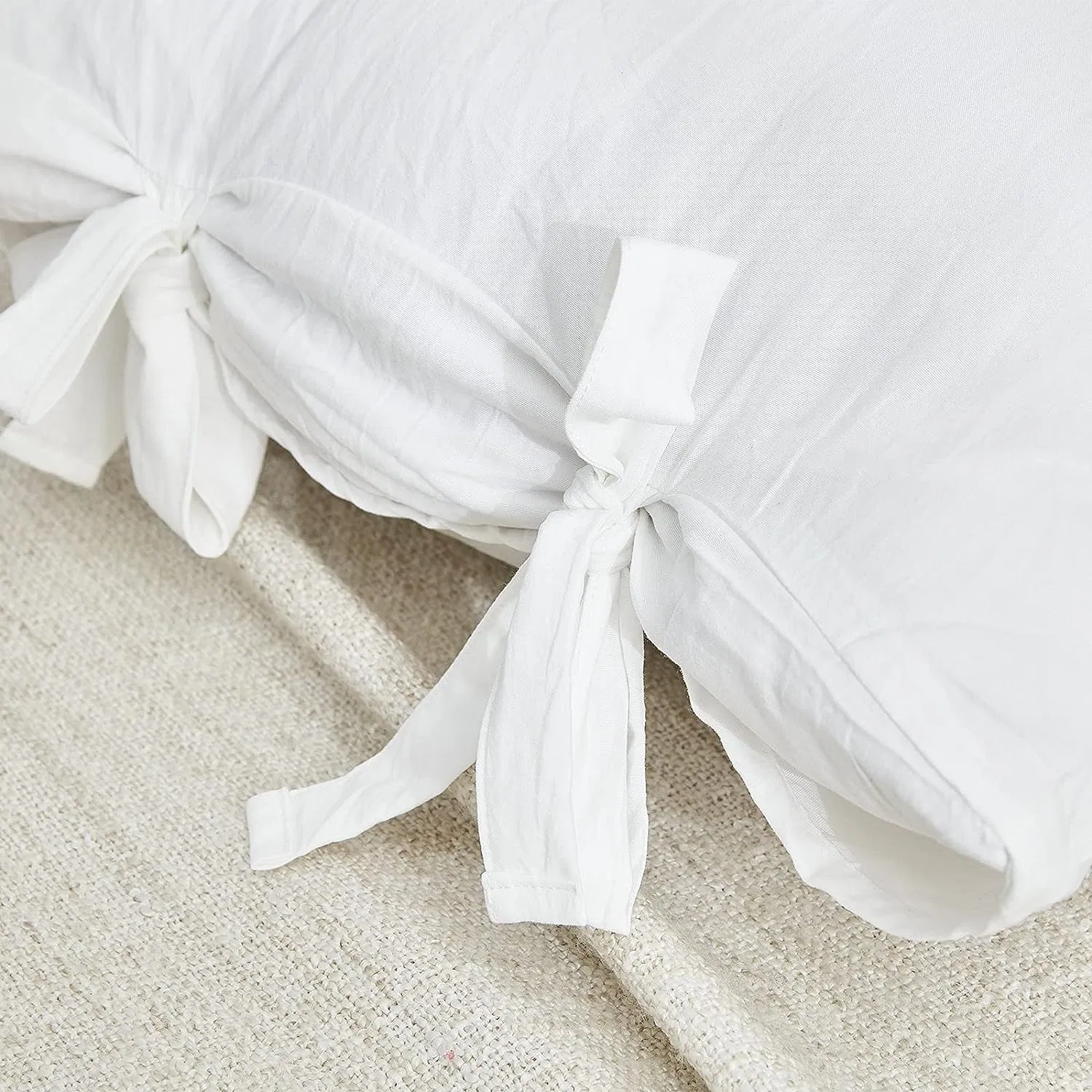 Soft Breathable Pillow Covers with Tie Closure Pillowcase