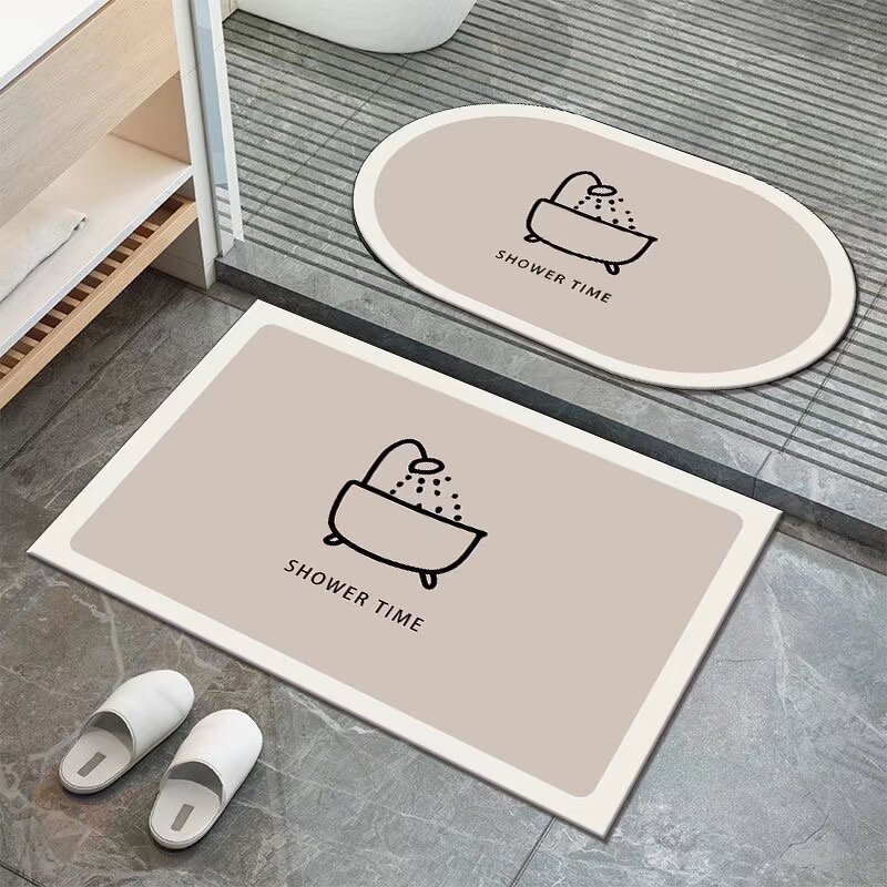3D Diatomaceous Non Slip Lively Design Quick Dry 40*60cm Bath Mats for Bathroom Rug Set