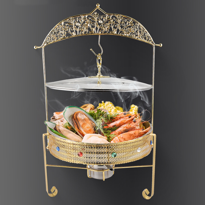 6.0L Chafing Dish Buffet Set Round Stainless Steel Chafer for Catering Party Banquets Wedding