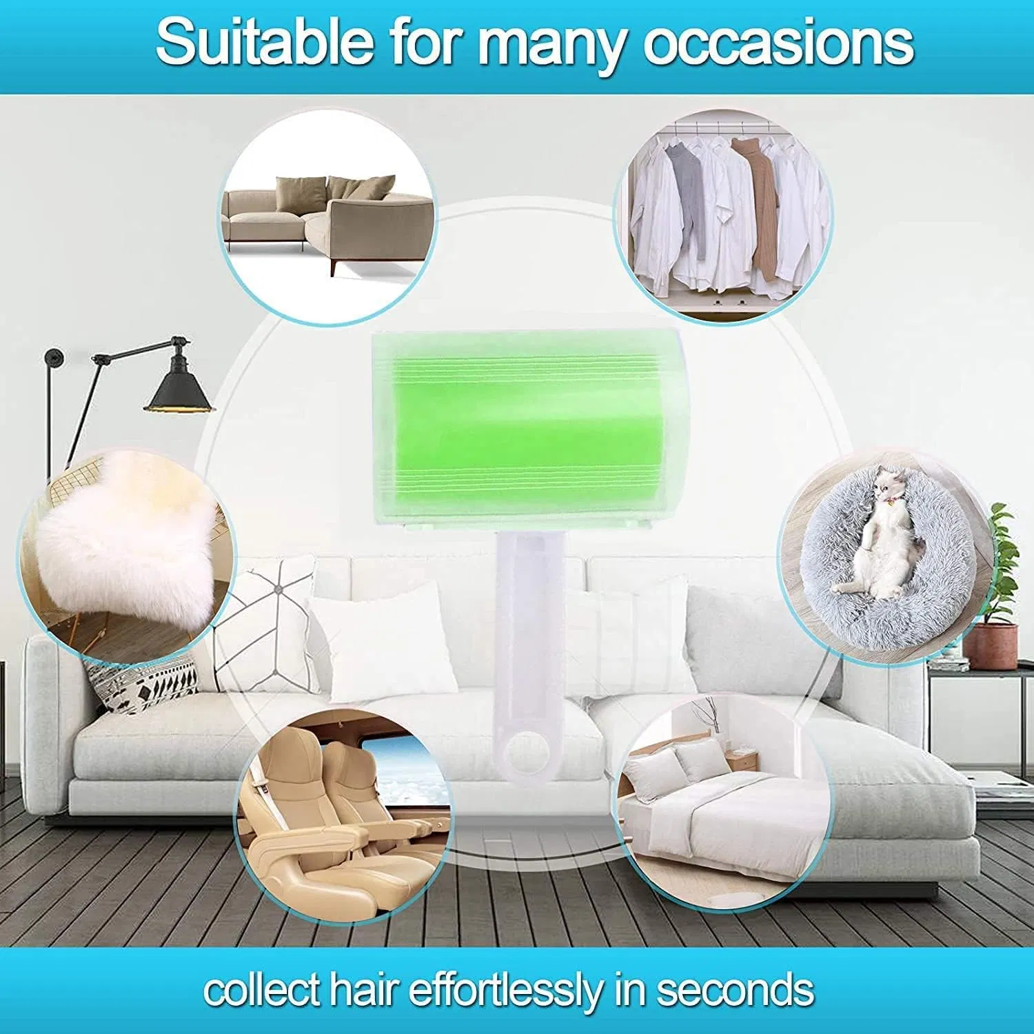 Cleaner Silicone Tape Sticky Washable Lint Roller Hair Remover Brush Sticker Roller for Clothing