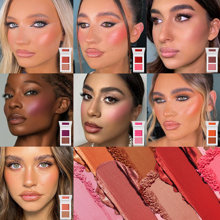 Face Cheek Blush Double Color High Pigment Blush