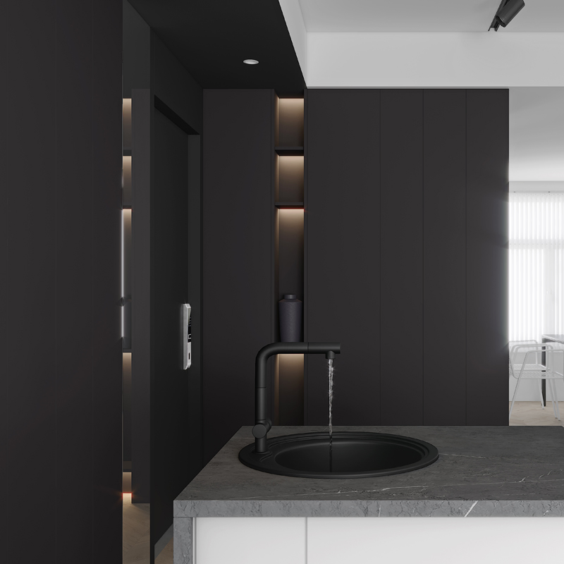 Sintered Stone Diamond Black Honed Surface Kitchen Functional End Table 6mm Artificial Panel