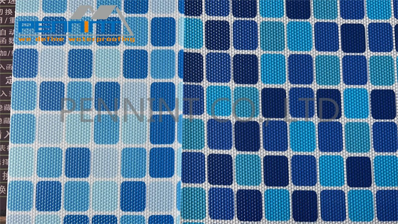 Customized Mosaic PVC Tarpaulin Vinyl Swimming Pool Liner with Polyester