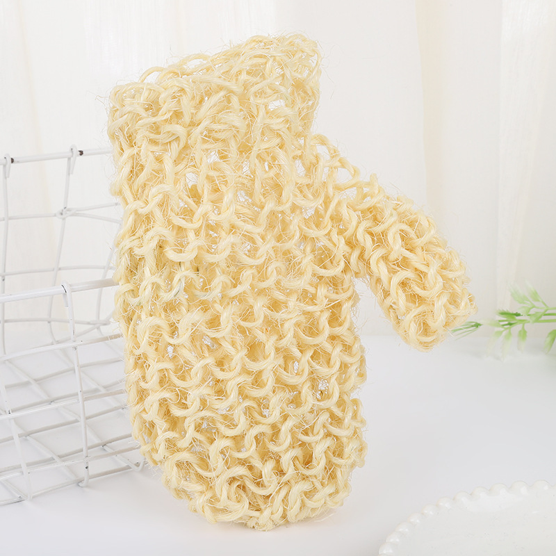 Natural Fiber Loofah Face Glove Sponge Scrubber Remove Dead Skin Bath Body Exfoliating Glove Mitt