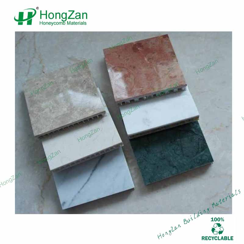 Exterior Cladding Is Made of Lightweight Decorative Stone Honeycomb Panels