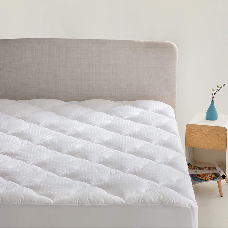 Cotton Damask/Jacquard Quilted Mattress Pad