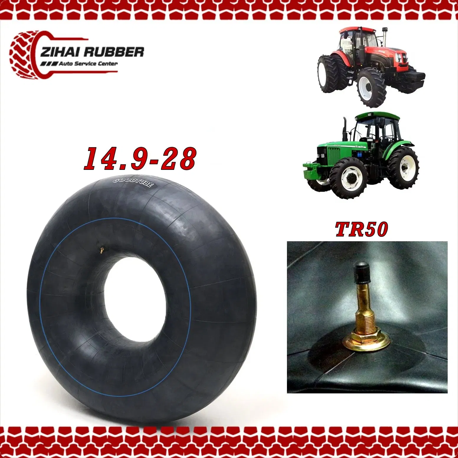 Butyl Rubber Agricultural Tractor Trailer Tire Inner Tube TR50 Valve