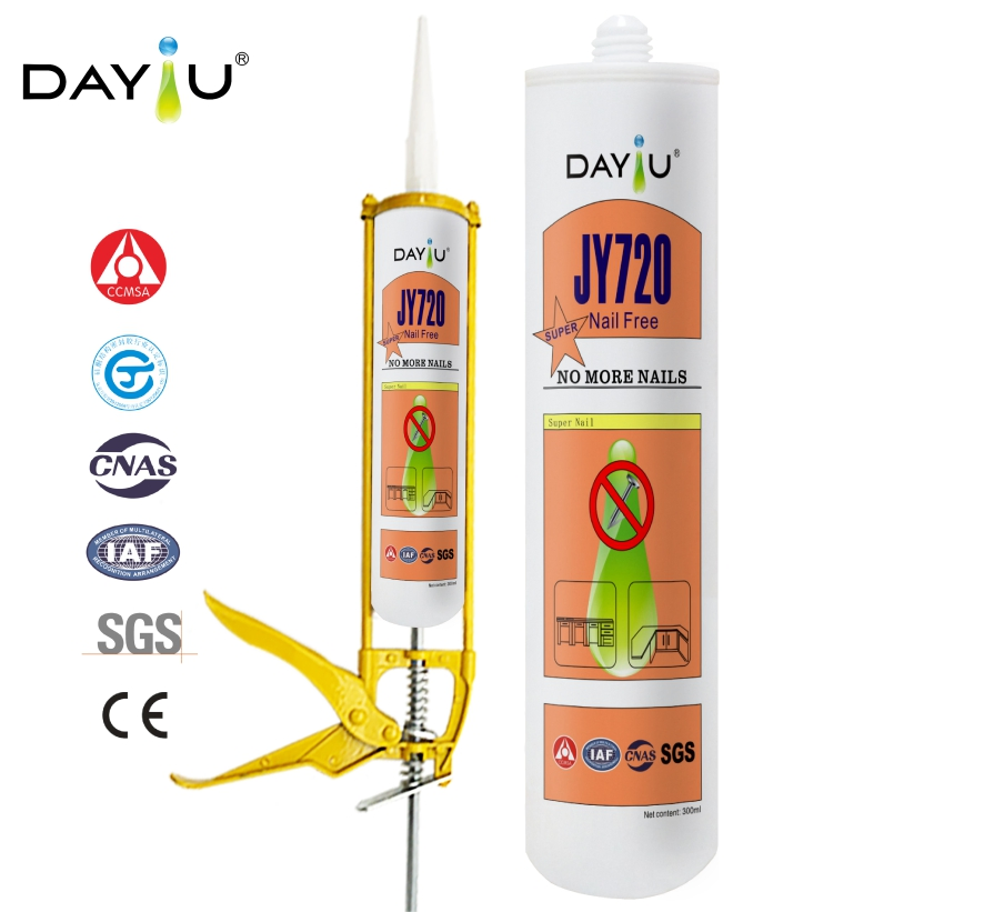 Jy720 One-Component Nail-Free Glue Heat Water Resistant Construction DIY
