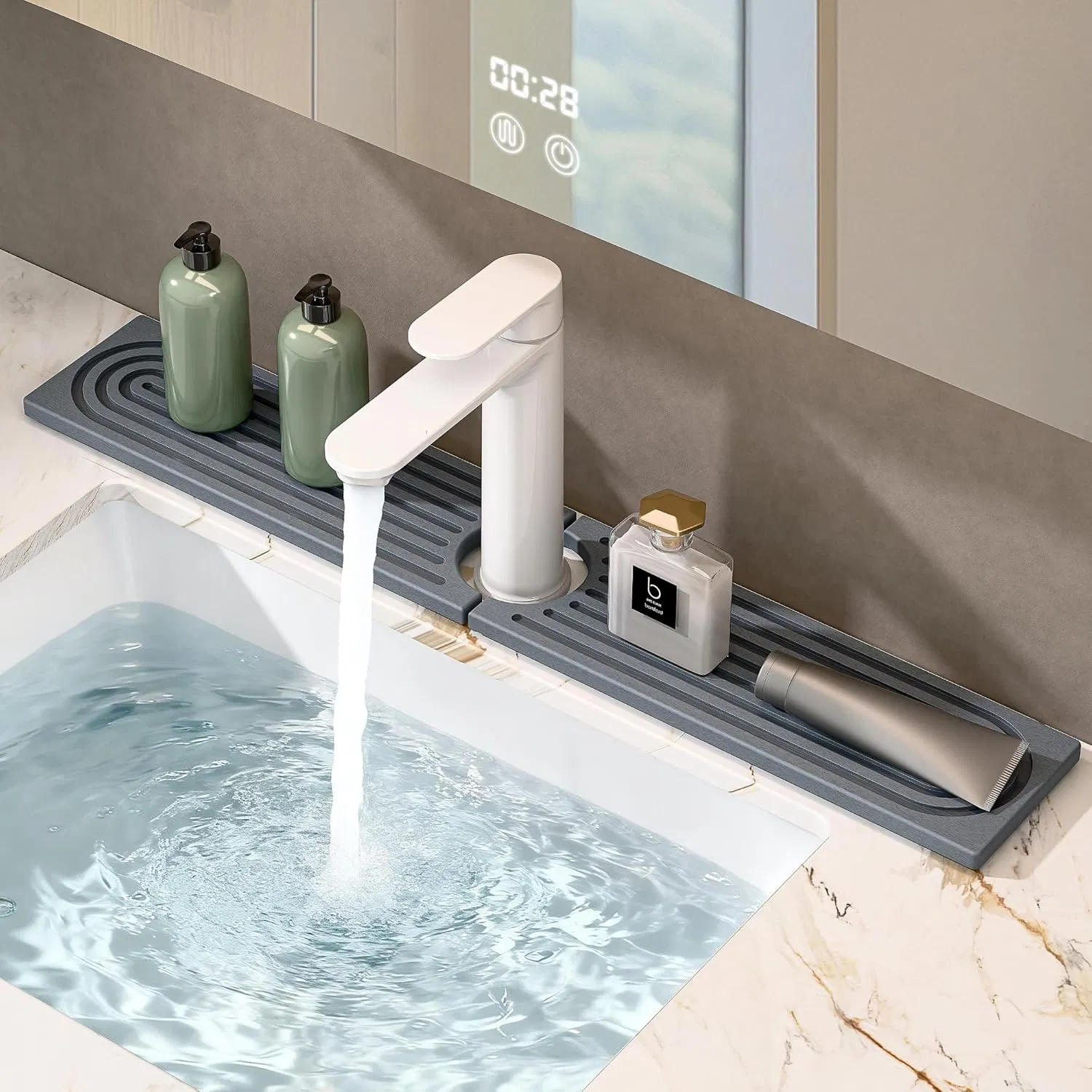 Коврик для раковины из диатомита, быстро сохнет