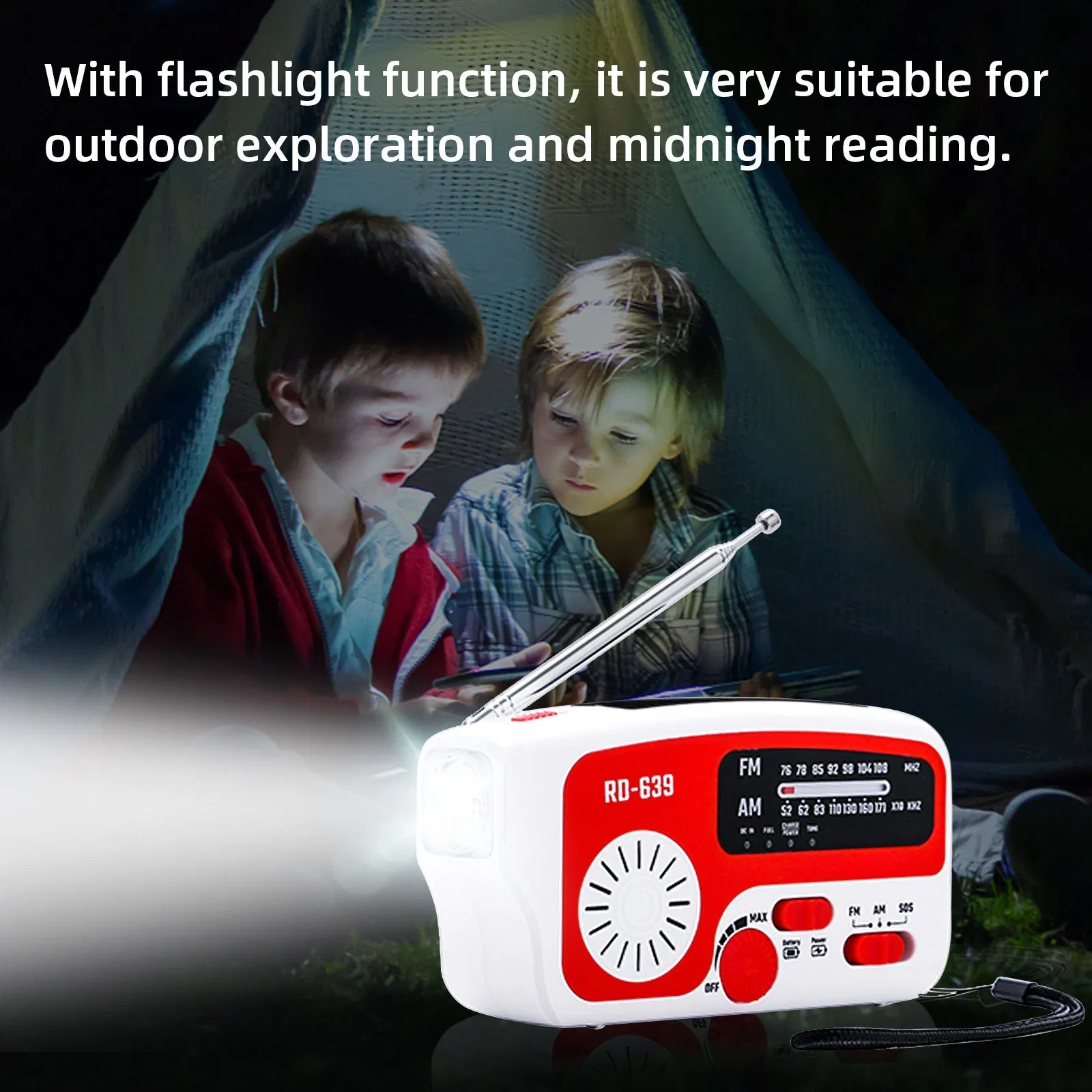 Радио аварийное Rd-639 с фонариком и Power Bank