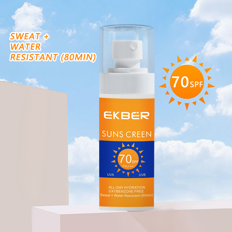 High Quality Wholesale Brightening Face Care Sunscreen Lotion Purslane Physical Sunscreen Cream SPF70+++ 60ml