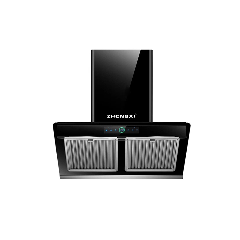 700mm Full Black Tempered Glass Body Restaurant Kitchen Slim Hood Cooker Chimney