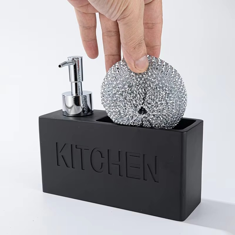 2-in-1 Multifunctional Resin Dispenser for Hand Soap and Kitchen Sponge Storage