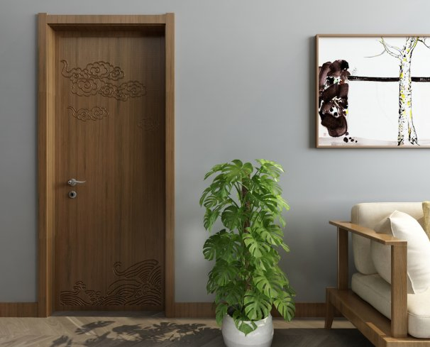 Premium Waterproof Louver Door with Durable Film Coating