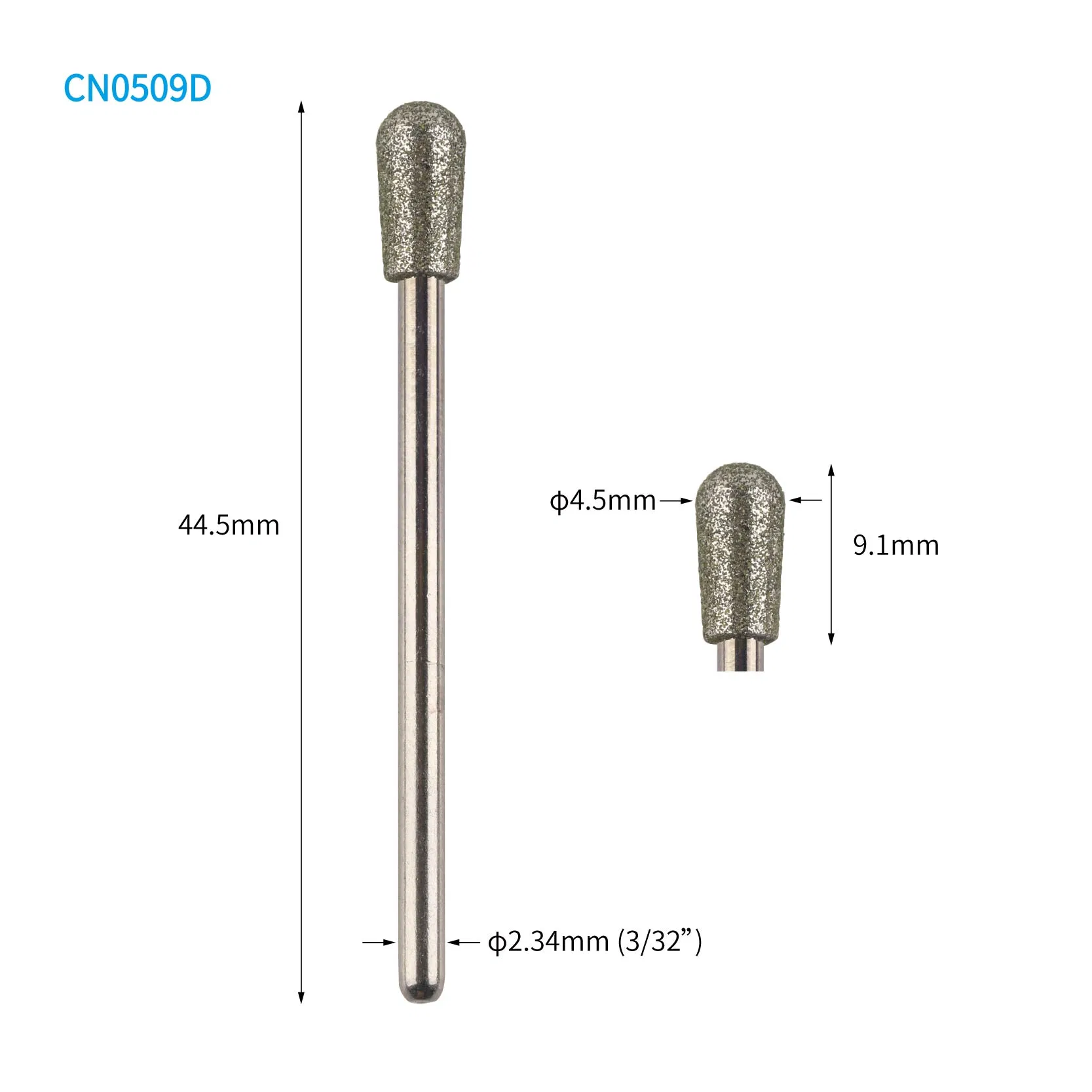 Inverted Cone with Round Top Manicure Pedicure Diamond Nail Drill Bit Burr