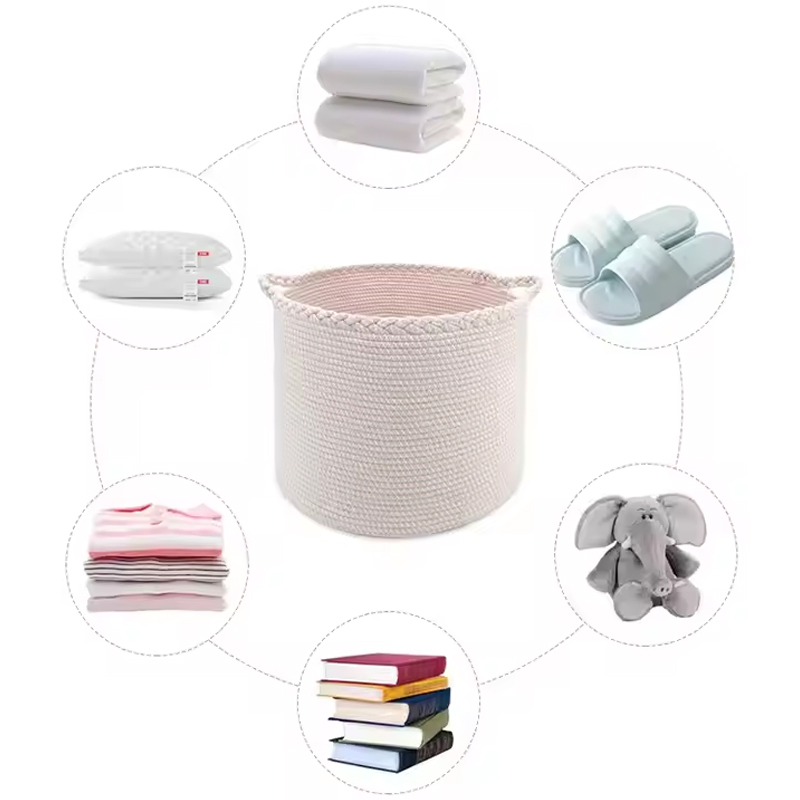 New Wholesales Cotton Rope Storage Basket Woven Storage Cotton Rope Basket for Toy