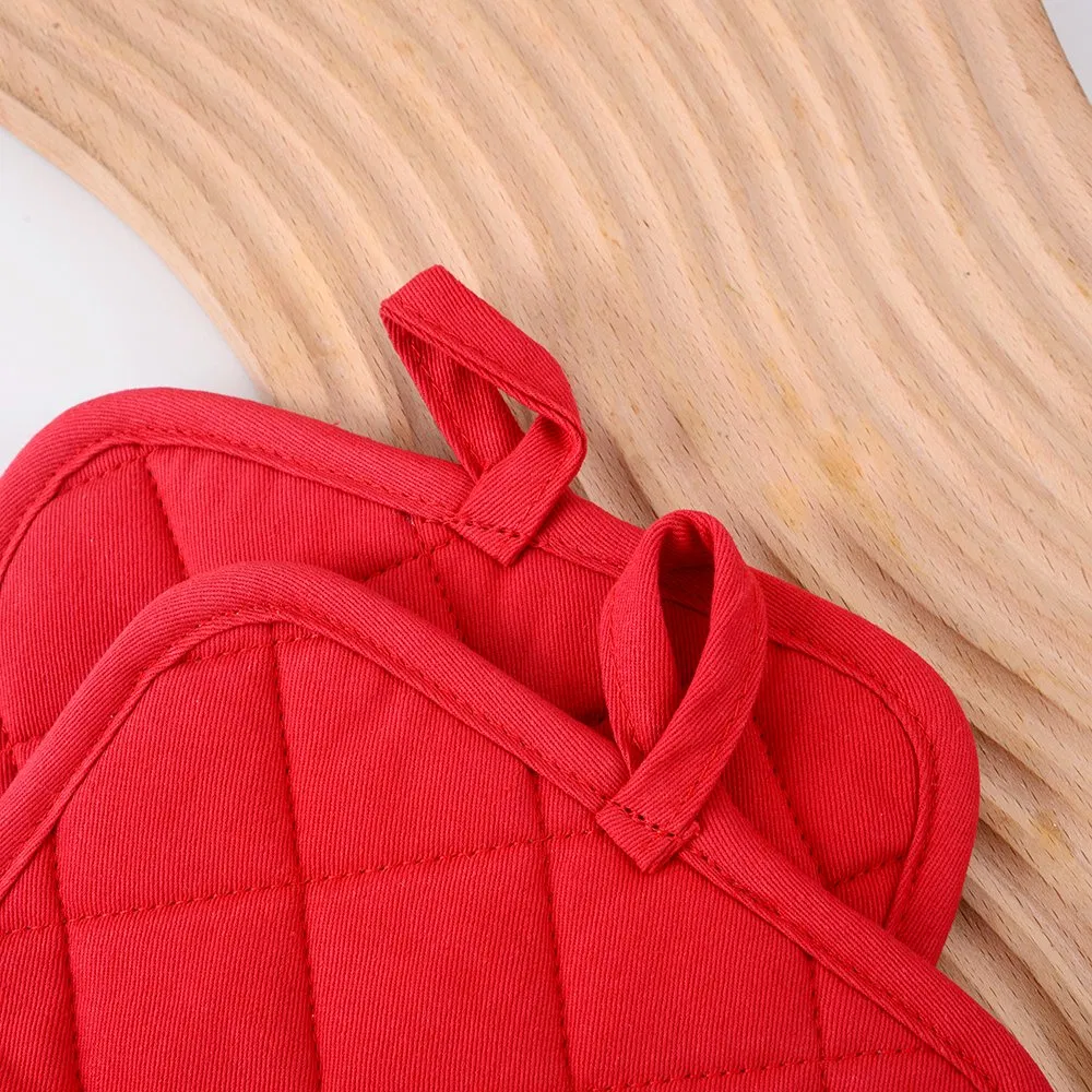 Cotton Pot Holder Made of Pure Cotton with Red Anti Scald and Thermal Insulation Properties