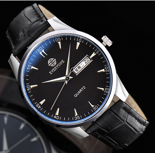 Waterproof Analog Quartz Men Watch with Double Date
