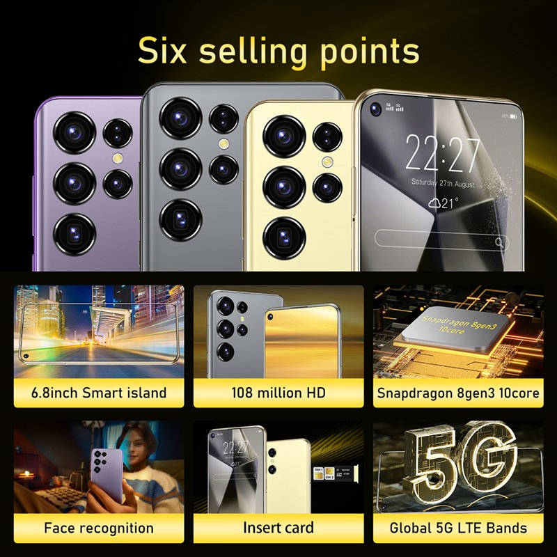 Best Price S24ultra 16GB+1tb 200MP Camera 5g Dual SIM Global Version Mobilephone