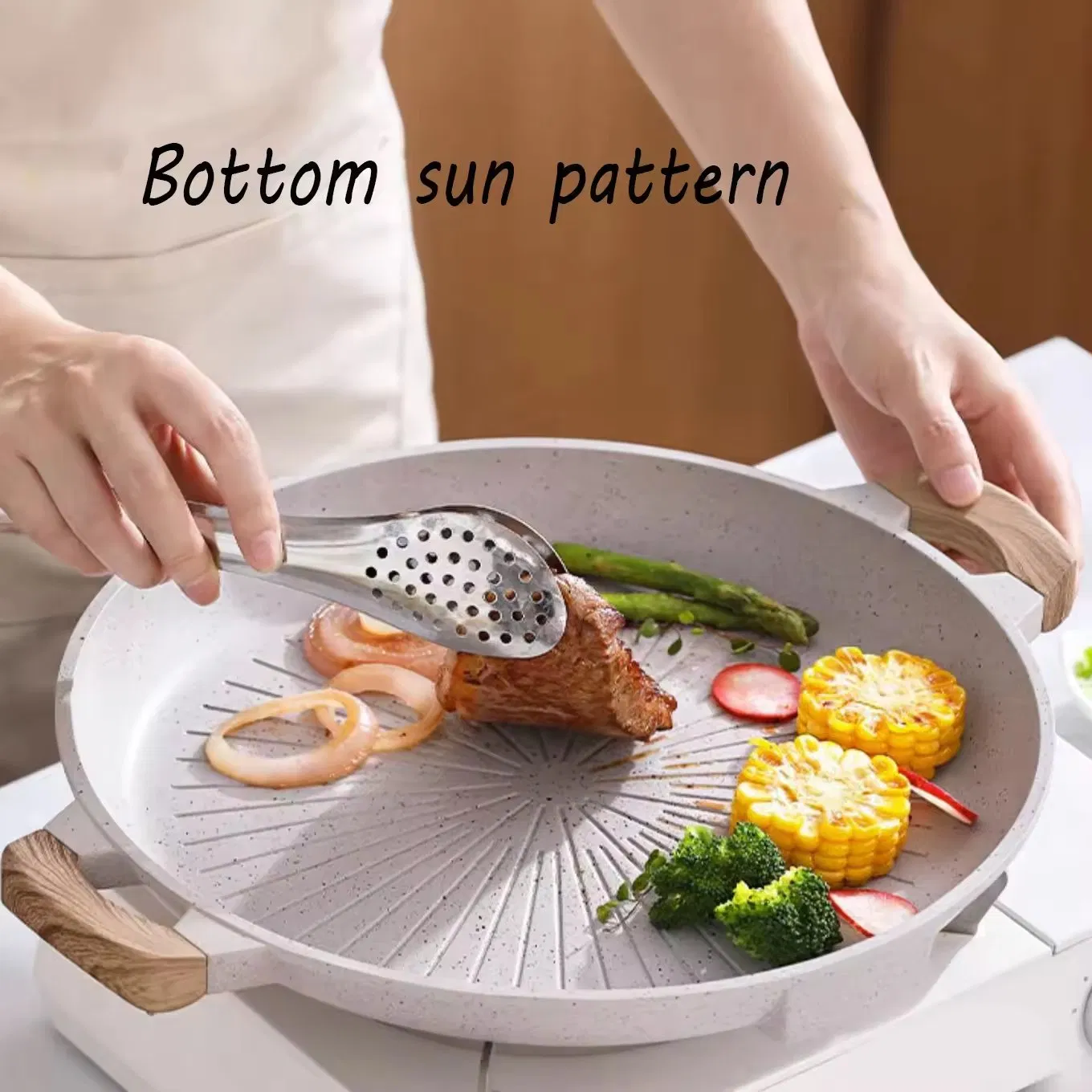 Good Quality Portable Indoor Round BBQ Grill Pan Outdoor Camping Baking Pan Non-Stick Fry Pan