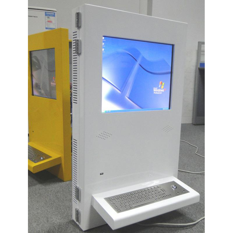 Wall Mounted Touchscreen Kiosk with Waterproof Vandal-Proof Stainless Steel Keyboard