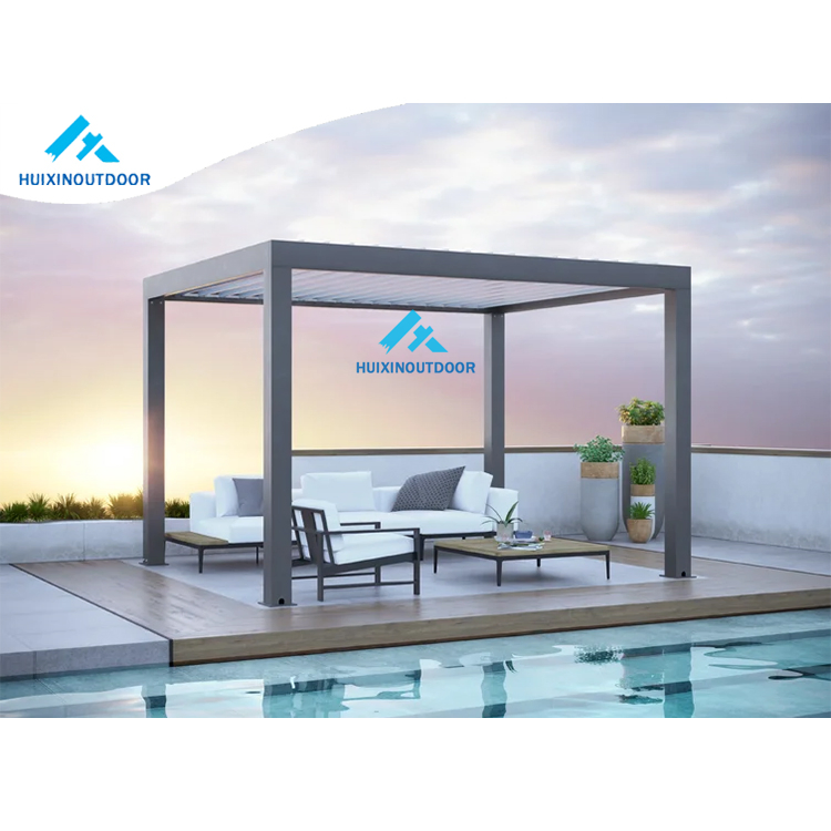 Opening Louver Roof Electric Aluminum Pergola Gazebo Awning