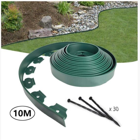 Garden Edging Flexible Garden Lawn Plastic Border Landscape Lawn 10m+30 Pegs