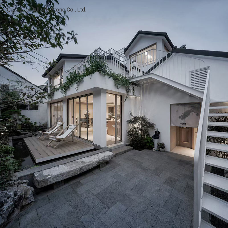 Outdoor Basalt Tiles Black Floor Paving Volcanic Lava Stone