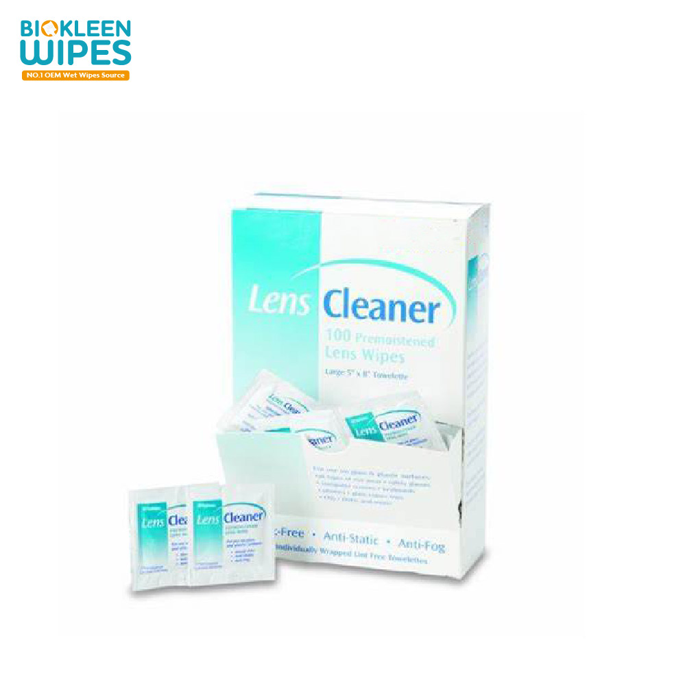 Biokleen 200 Pack Single Pack Wet Lens Wipes Disposable Antifog Screen Lens Wet Wipes Lens Clean Wet Wipes