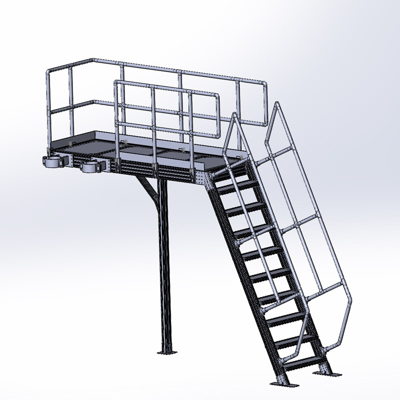 Industrial Portable Stairs with Platform Easy Access for Industrial Area
