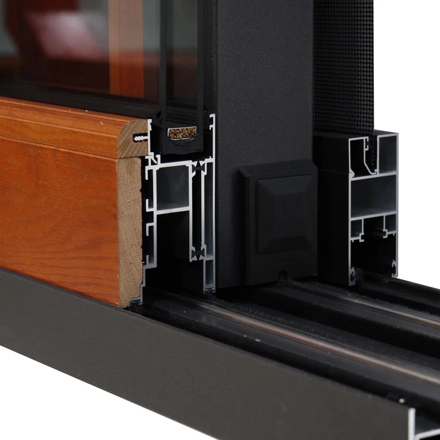 Aluminum-Clad Wood Exterior Doors high End Thermal Break Top Hanging Sliding Doors