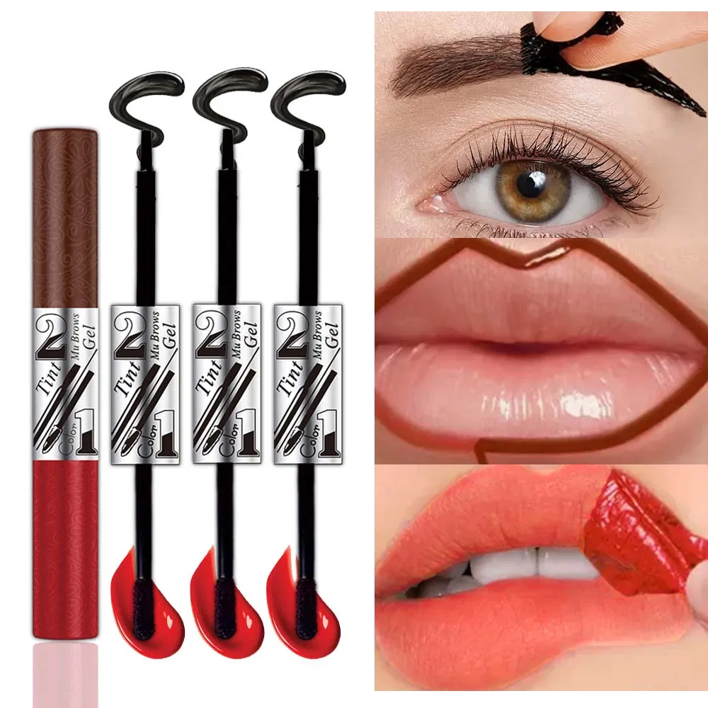 20g Double Ended Tear off Eyebrow Cream+Tear off Lip Gloss Makeup Set