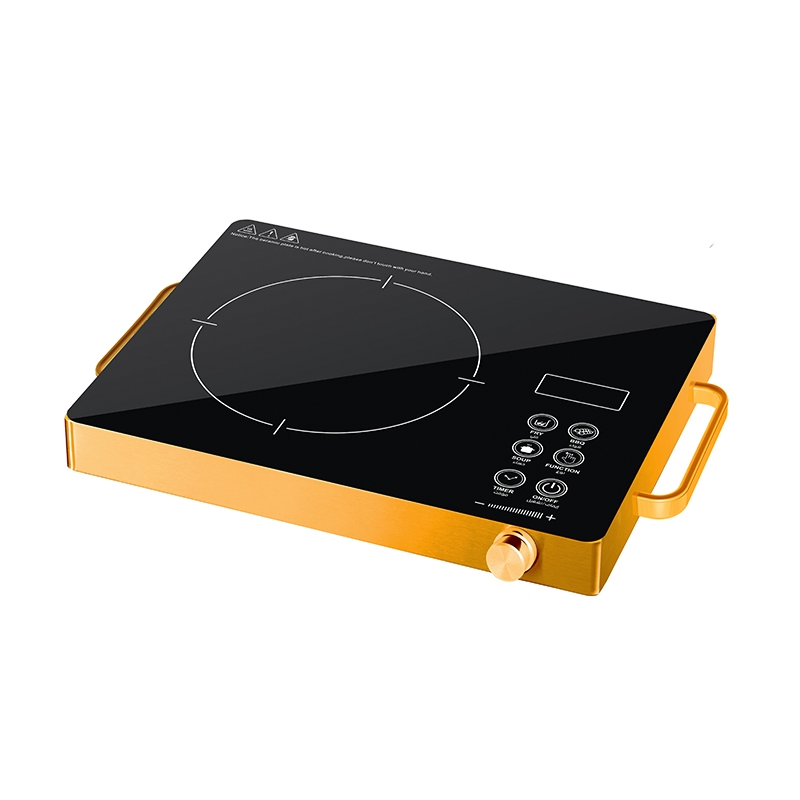 Multifunctional Digital Touch Control Single Electric Stove Infrared Cooker Induction Cooktop with Wood Grain Panel