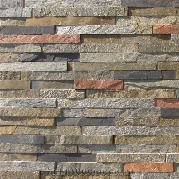 Exterior Wall Tiles Grey Slate Natural Facade Stone Cladding Panels