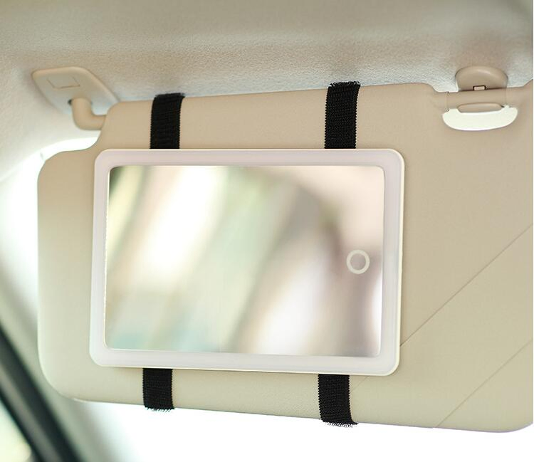 USB Charging 62 LED Lights Car Visor Vanity Mirror with 1000mAh Lithim Battery